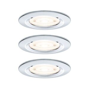 PAULMANN LED vestavné svítidlo Nova GU10 Flat nevýklopné IP44 3x4, 9W 230V 2700K chrom obraz