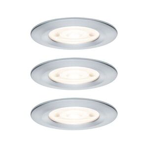 PAULMANN LED vestavné svítidlo Nova GU10 Flat nevýklopné IP44 3x4, 9W 230V 2700K hliník broušený obraz