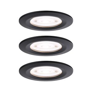 PAULMANN LED vestavné svítidlo Nova GU10 Flat nevýklopné IP44 3x4, 9W 230V 4000K černá mat obraz
