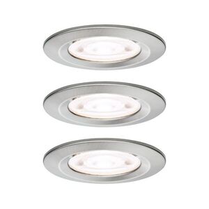 PAULMANN LED vestavné svítidlo Nova GU10 Flat nevýklopné IP44 3x4, 9W 230V 4000K kov kartáčovaný obraz