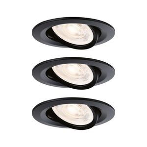PAULMANN LED vestavné svítidlo Nova Plus GU10 Flat IP65 93mm 3x4, 9W 230V stmívatelné 2700K černá mat obraz