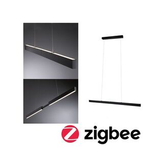 PAULMANN LED závěsné svítidlo Smart Home Zigbee 3.0 Aptare RGBW+ stmívatelné / 2x16W černá kartáčovaná obraz