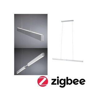 PAULMANN LED závěsné svítidlo Smart Home Zigbee 3.0 Aptare RGBW+ stmívatelné / 2x16W hliník kartáčovaný obraz