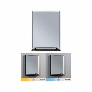 PAULMANN LED zrcadlo s osvětlením Miro IP44 měnitelná bílá 230V 11W zrcadlo/černá mat hranaté obraz