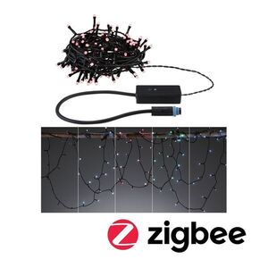 PAULMANN Plug & Shine LED světelný řetěz Yuna RGB 12, 4m IP44 5W černá obraz