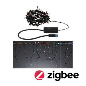 PAULMANN Plug & Shine LED světelný řetěz Yuna RGB 7, 4m IP44 3W černá obraz