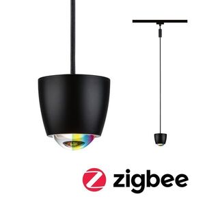 PAULMANN URail závěs Smart Home Zigbee 3.0 Tyros RGBW 4, 5W RGBW+ stmívatelné 230V černá mat obraz
