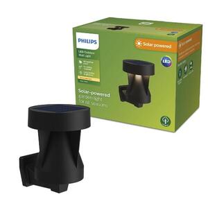 Philips Avery venkovní solární nástěnné LED svítidlo 1, 8W 200lm 2700K IP44, černé obraz