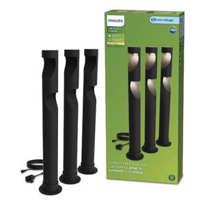 Philips Desi GardenLink 3x venkovní LED sloupek Low Voltage 3x1, 5W 3x180lm 2700K 24V IP44 70cm, černý, sada obraz