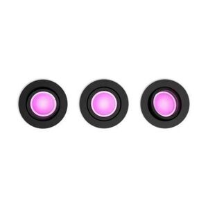 Philips Hue WACA Centura podhledové LED svítidlo 3x GU10 5, 7W 350lm 2000-6500K RGB kulaté IP20 černé obraz