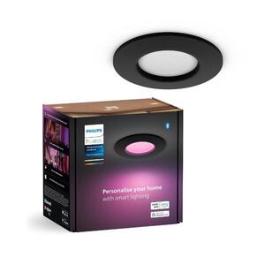 Philips Hue WCA Slim koupelnové zápustné svítidlo LED 8, 3W 790lm 2200-6500K RGB 9cm kulaté IP44, černé obraz
