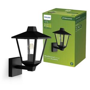 Philips Kinno venkovní nástěné svítidlo se svícením nahoru E27 max. 1x25W bez zdroje IP44, černé obraz