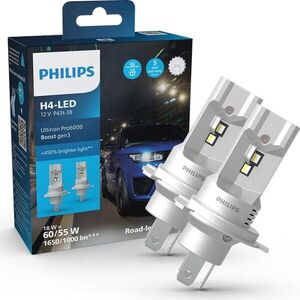 Philips LED H4 12V 18W Ultinon Pro6000 Boost Gen3 +450% homologace 2ks 11342U60B3X2 obraz