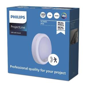 Philips LED nástěnné svítidlo Projectline rnd 1400lm 4000K pohybový senzor IP54 obraz