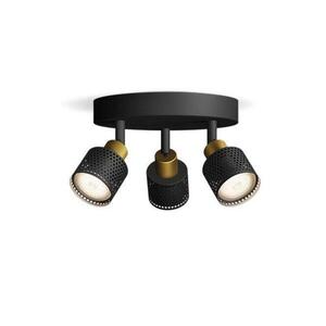 Philips Niall bodové svítidlo 3x GU10 5W bez zdroje 20cm kulaté IP20, černé obraz