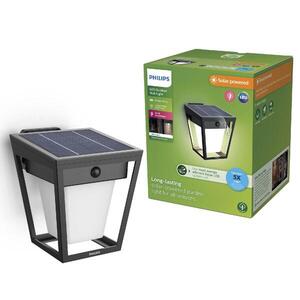Philips Nissa UltraEfficient solární nástěnné LED svítidlo se senzorem 1, 8W 250/25lm 3000K IP44, černé obraz