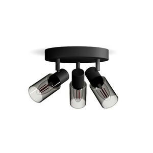 Philips Palms bodové svítidlo 3x E14 25W bez zdroje 20cm kulaté IP20, černé obraz