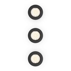 Philips Peridot Rec Kit Rd zapuštěné svítidlo kulaté 7W, AC 220-240, IP20, (3 ks), černá obraz