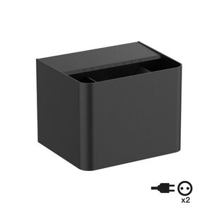 SLC venkovní nástěnné LED svítidlo Shadow se zásuvkami 787lm 2700/3000/4000K stmívatelné černé IP65 obraz