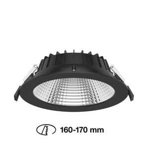 SLC vestavné LED svítidlo Shift pr.160-170 mm černé 1900lm 3000/4000K Ra80 bez driveru IP54/IP40 UGR19 obraz