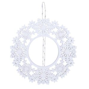 Solight LED dřevěný vánoční věnec, 10x LED, bílá, 30cm, časovač, 2x AA 1V297 obraz