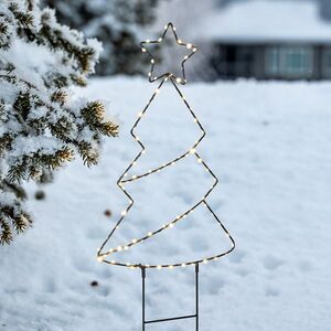 Solight LED venkovní dekorace vánoční stromeček, 85x LED, časovač, 68cm, 3x AA 1V290 obraz