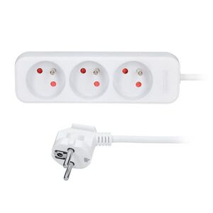 Solight prodlužovací přívod 3m, 3 zásuvky, 16A/3680W, PVC, bílý PP03X obraz