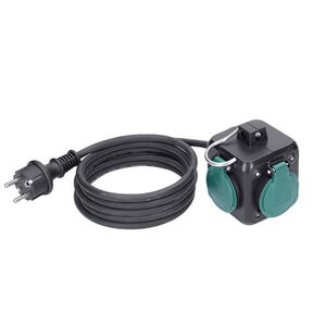 Solight prodlužovací přívod kostka 5m, 3 zásuvky IP44, 3 x 1.5mm2, kabel guma H05RR-F PP326 obraz
