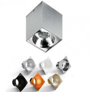 Stropní bodové přisazené svítidlo AZzardo Hugo aluminium AZ0828 GU10 1x50W IP20 9, 5cm hranaté hliníkové obraz