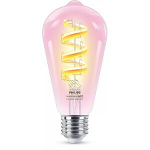 WiZ Smart LED Žárovka s tradičním vzhledem, čirá, 40 W 470lm 2200-6500K (RGB) ST64 E27 obraz