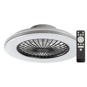 Rabalux Černé stropní LED svítidlo s ventilátorem Dalfon2 485mm 48W CCT s DO 71330 obraz