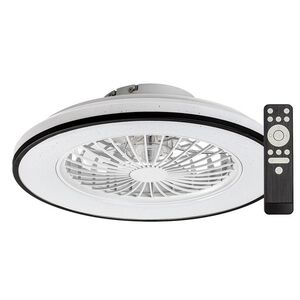 Rabalux Černo-bílé stropní LED svítidlo s ventilátorem Dalfon2 485mm 48W CCT s DO 71331 obraz