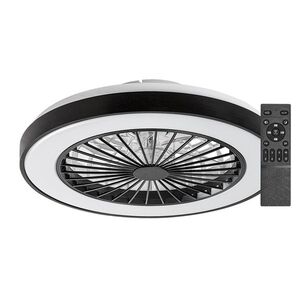 Rabalux SMART TUYA Černé stropní LED svítidlo s ventilátorem Dalfon2 480mm 40W RGB+CCT s DO 71336 obraz