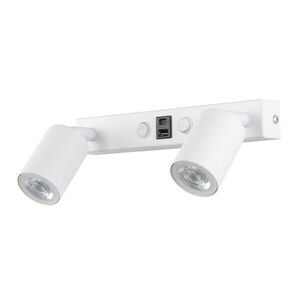 TK Lighting Bílé bodové svítidlo Nex s USB pro žárovku 2x GU10 TK11355 obraz