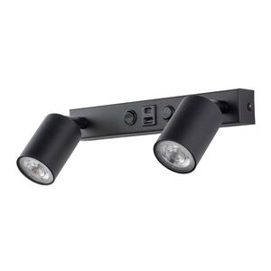 TK Lighting Černé bodové svítidlo Nex s USB pro žárovku 2x GU10 TK11356 obraz