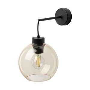 TK Lighting Černé nástěnné svítidlo Cubus s jantarovým stínidlem pro žárovku E27 TK4135 obraz