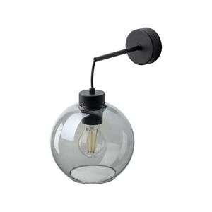 TK Lighting Černé nástěnné svítidlo Cubus s kouřovým stínidlem pro žárovku E27 TK10243 obraz