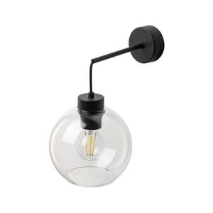 TK Lighting Černé nástěnné svítidlo Cubus s průhledným stínidlem pro žárovku E27 TK10245 obraz