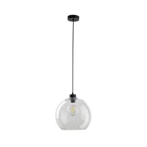 TK Lighting Černý závěsný lustr Cubus s průhledným stínidlem pro žárovku E27 TK2076 obraz