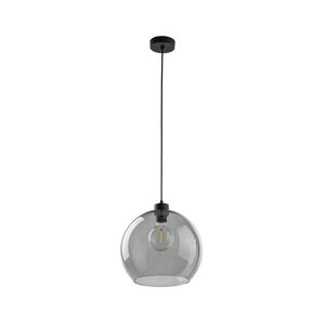 TK Lighting Černý závěsný lustr Cubus s kouřovým stínidlem pro žárovku E27 TK4292 obraz