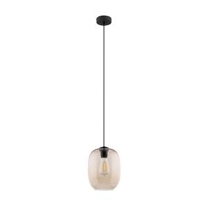 TK Lighting Černý závěsný lustr Elio s jantarovým stínidlem pro žárovku E27 TK4338 obraz