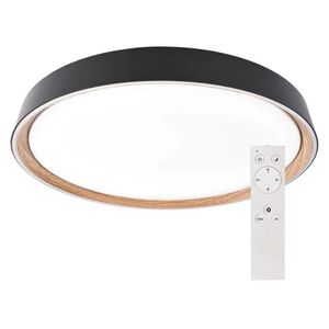 EMOS Černé stropní LED svítidlo ILVI s dekorem dřeva 400mm 30W CCT s DO ZM5116 obraz