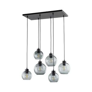 TK Lighting Černý závěsný lustr Cubus s kouřovými stínidly pro žárovku 6x E27 TK2833 obraz