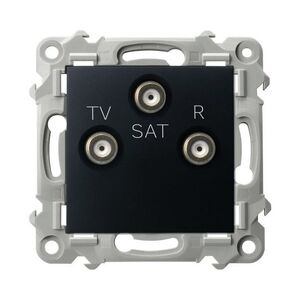 OSPEL Černá anténní zásuvka TV/R/SAT SZAFIR bez rámečku GPA-ZS/M/33 obraz