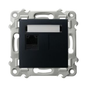 OSPEL Černá datová zásuvka RJ45 jednonásobná SZAFIR bez rámečku GPK-1Z/K/M/33 obraz