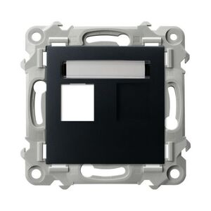 OSPEL Černý kryt datové zásuvky RJ45 jednonásobný SZAFIR GPK-1Z/P/33 obraz