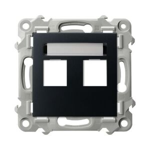 OSPEL Černý kryt datové zásuvky RJ45 dvojnásobný SZAFIR GPK-2Z/P/33 obraz