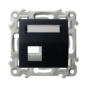 OSPEL Černý kryt datové zásuvky RJ45 jednonásobný šikmý SZAFIR GPK-1ZS/P/33 obraz