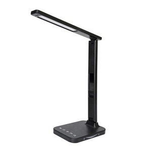 Ecolite Černá LED stolní lampička West 8W s displejem LU19AC-CR obraz
