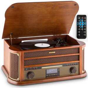 Auna Belle Epoque 1908 DAB retro stereo systém gramofon DAB+ obraz